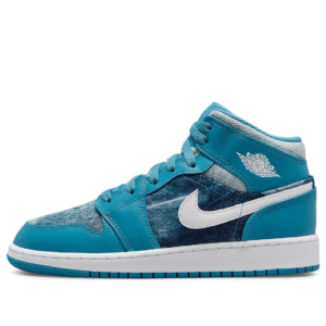 air jordan 1 mid washed denim (gs)